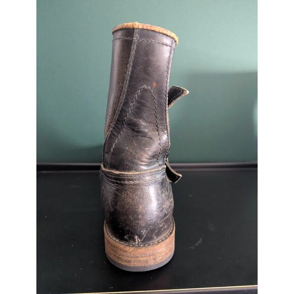 Vintage Frye Black Leather Ankle Zip Bucke Motorcycle Boots USA Men's 8 1/2D - Picture 8 of 16